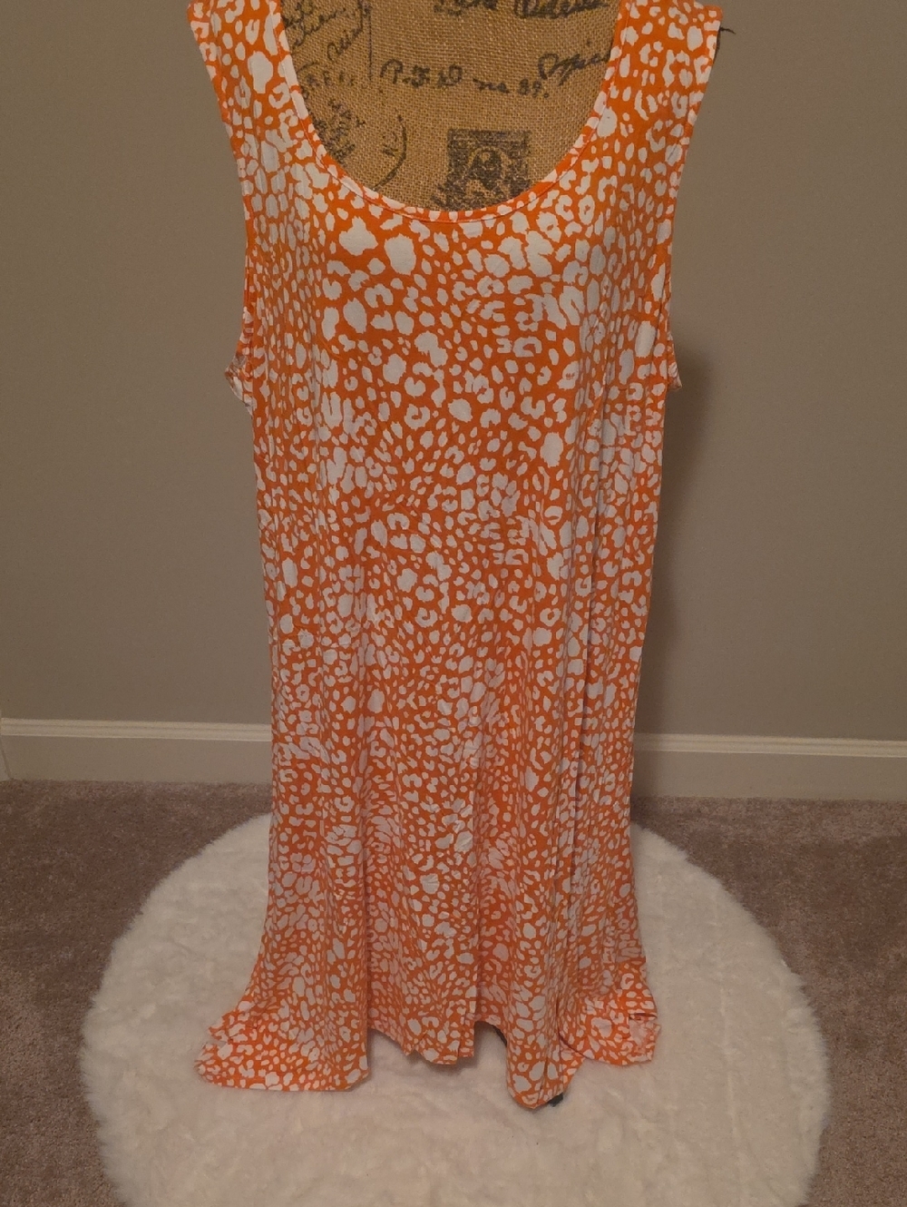 Rachel Zoe Orange and White Printed Maxi Dress